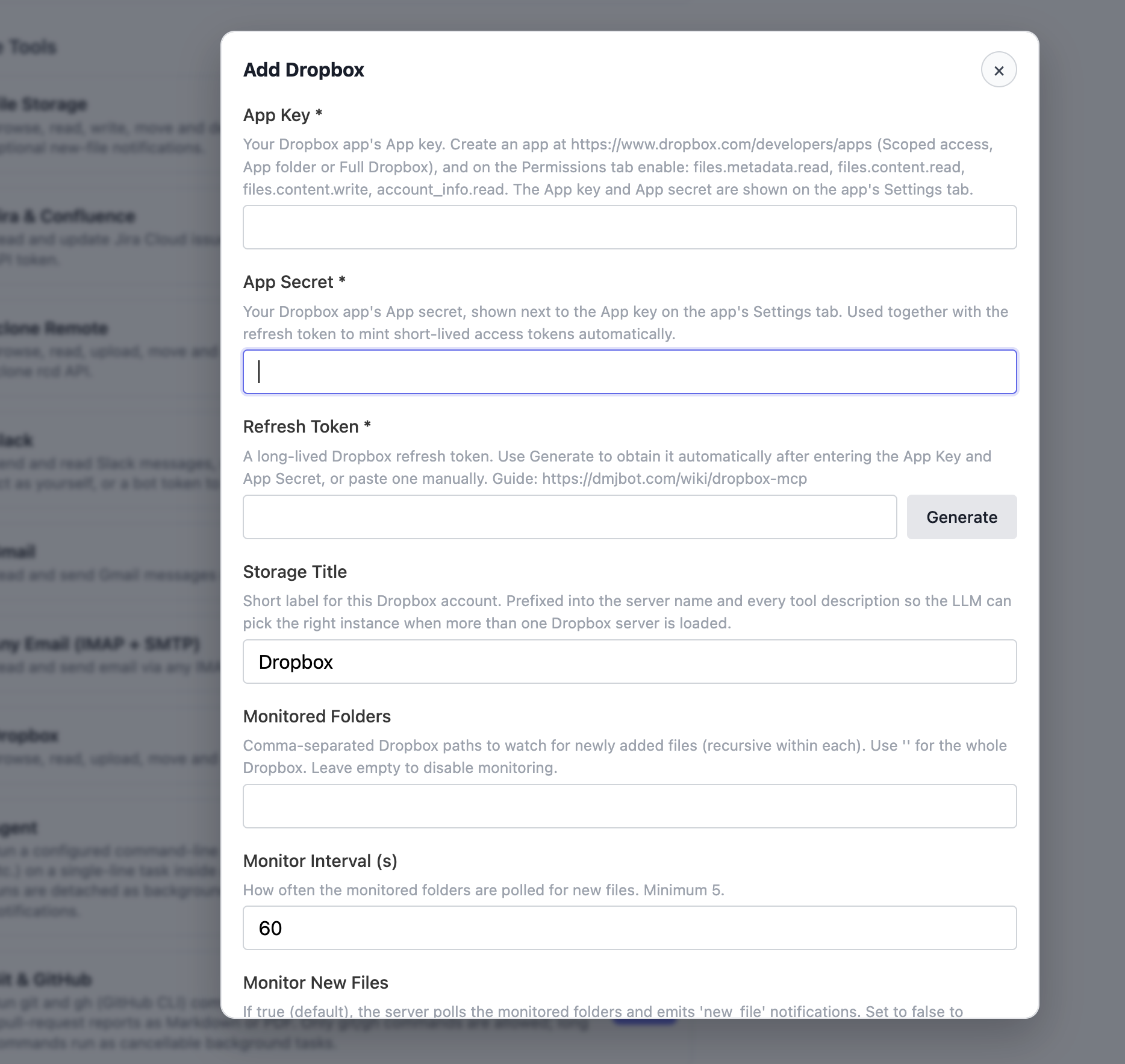 Add Dropbox MCP
